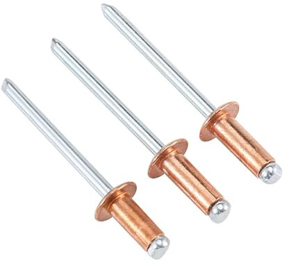 50 Pieces Blind Rivets 4.8X8mm, Copper Cap Iron Core Dome Head Pop Rivets | DIY, Auto, Furniture, Construction, Ships, Machinery