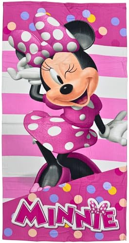 Clondo Strandtuch für Mädchen für Minnie-Fans - Weiches Mikrofaser-Strandtuch aus Polyester – Strand- und Poolhandtuch für Kinder, leuchtende Farben, Geschenkidee für den Sommer, offizielles Gadget