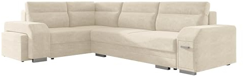Mirjan24 Ecksofa Alvares, inkl. Polsterhocker und Barfach, Eckcouch mit Bettkasten und Schlaffunktion, Couchgarnitur, Couch, Schlafsofa, Polsterecke (Nazar 225.01, Seite: Links)