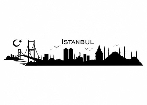 Wandtattooladen Wandtattoo - Skyline Istanbul Größe:300x56cm Farbe: orangerot