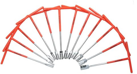 T - Bar Socket Spanner Socket Wrench Nut Spinner Set 8mm - 19mm Extra Long 12pc