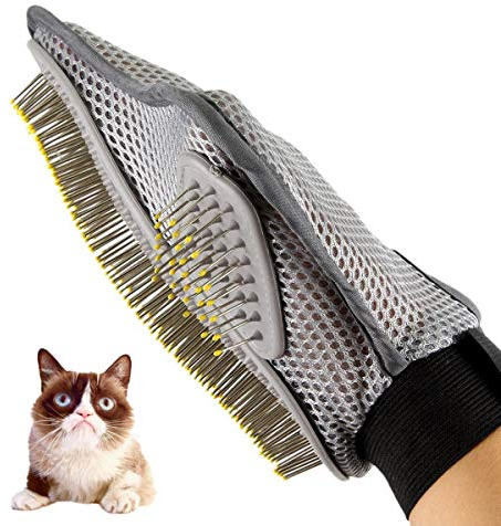 SUAVER Pet Grooming Guante, Perros de Gato Bañador de Masaje Peine de Guantes de Cepillo, Deshedding Guante