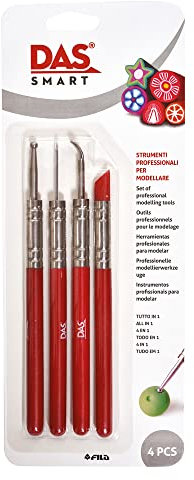 DAS Smart Professional Clay Tools, 4 Assorted Pieces, Clay Sculpting, Clay Carving, Pottery, For Professionals & Hobbyists