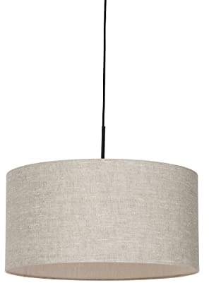 Qazqa Modern Pendelleuchte, Pendellampe - Combi - Beige, Rund, 50cm, Ideal als Flur, Küche lampe, Schlafzimmerlampe und Wohnzimmerlampe