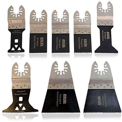 Excel 8PC Oscillating Multi Tool Blade Set for Wood Plastic Metal Quick Release