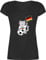 T-Shirt Damen V Ausschnitt - EM WM - Fußball Katze Deutschland - L - Schwarz - Deutschland-Fanartikel fußball-Fanartikel Europameisterschaft Katzen Tshirt Fan Shirt fußballtrikot Fussball Germany