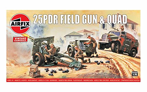 25PDR Field Gun & Quad Artilleriegeschütz und Fahrzeug Modellbausatz