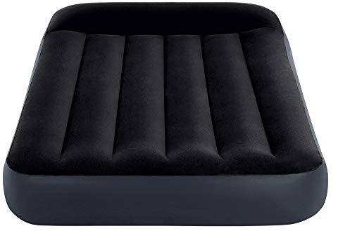 Intex Erwachsene Luftmatratze Classic mit Fiber-tech und Eingebaute Elektrische Pumpe, Blue/Black, One Size, 64146