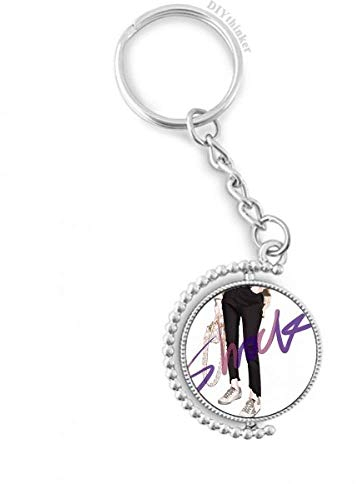 DIYthinker Shock Mädchen Abbildung Kunst Design Illustration Drehbare Schlüsselanhänger Ringe 1.2 Zoll x 3.5 Zoll Mehrfarbig