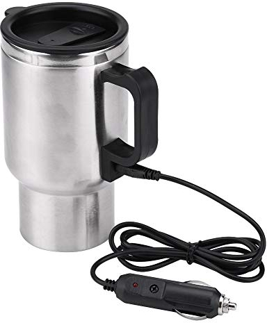 Jadeshay Bouilloire de Voyage, 750ML Bouteilles isothermes 65 ℃ Bouilloire 12v Allume Cigare, bouilloire voiture En Acier Inoxydable, 65 ℃ Bouteille d'eau Thermostatique pour Voiture