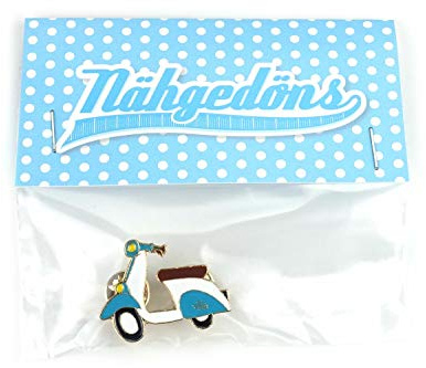 Nähgedöns.de Pin 50ies Roller | Weiß Türkis | Brosche | Anstecknadel | Anstecker