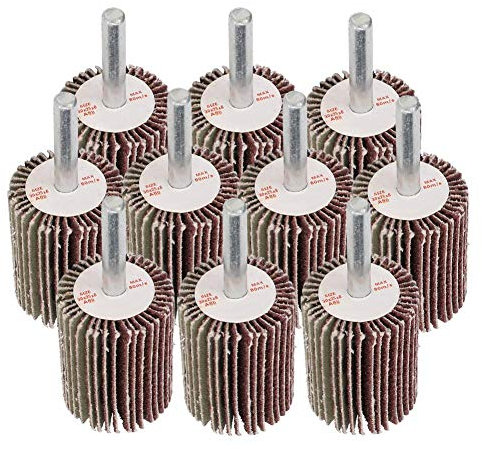 10 discos abrasivos de 0,24 pulgadas para quitar el óxido desbarbado para cada broca.