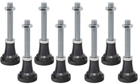 Schulte pack lot de 8 pieds réglables jusqu'à 3 cm pour receveur de douche en résine minérale, noir, 9-12 cm