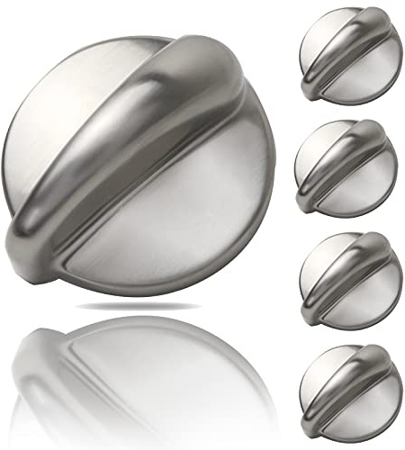 5 Packs WB03K10303 Profile Stove Cooktop Oven Rang Knob Replacements for GE,Stove knob Part WB03K10208,AP4980246, 1810427, AH3486484