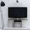 Homemania PRCB01 Mobile Porta TV Peri con Tavolino da caffè, Ante, Ripiani da Soggiorno Bianco, Noce in Legno, 120,6 x 29,5 x 49 cm