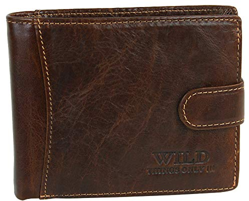 WILD THINGS ONLY !!! Herren Geldbörse Echt-Leder mit RFID-Schutz & Geschenkbox - Geldbeutel Brieftasche Portemonnaie