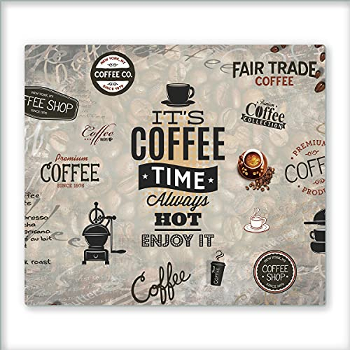Canvas Fly 60x52 Glas-Herdabdeckplatte für Induktions- &Cerankochfeld, Küchen-Spritzschutz, Universale Küchenarbeitsplatte, Schneidebrett&Kochplatte-Abdeckung, Glasplatte inkl.Silikonnoppen