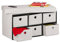 Relaxdays Sitzbank, Stauraum in 6 Schubladen, bequemes Sitzpolster, Faltbare Sitzkommode, HxBxT: 39 x 76 x 38 cm, Creme