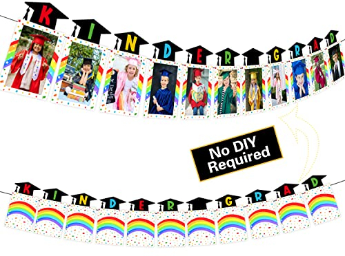 Kindergarten-Abschluss-Foto-Banner, Kindergarten-Abschluss-Dekorationen 2022, Glückwunsch-Party-Zubehör für das Klassenzimmer-Zuhause Herzlichen Glückwunsch