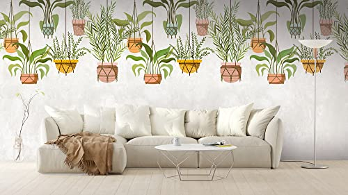 Livingwalls Carta da parati in tessuto non tessuto, motivo piante, verde, rosa, 382661, per cucina, 1,59 x 2,80 m, Made in Germany