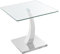 DRW Quadratischer Beistelltisch aus Metall und Glas in Transparent und Chrom 60 x 60 x 55 cm
