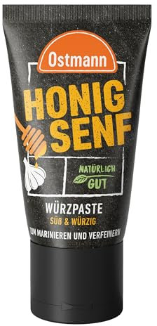 Ostmann Gewürze- Honig Senf Würzpaste | BBQ-Würzpaste zum Marinieren von Fleisch und Gemüse | Ideal für selbstgemachte Salatdressings | Aus natürlichen Zutaten | 55 g in der Tube