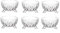 Khanary Set of 6 Glass Bowls Unique Embossed Crystal Look Footed Dishes Fruit Salad Trifle Dessert Sundae Ice Cream Appetiser Starter Prawn Cocktail Pudding Trifle (6 Bowls Set Geo)