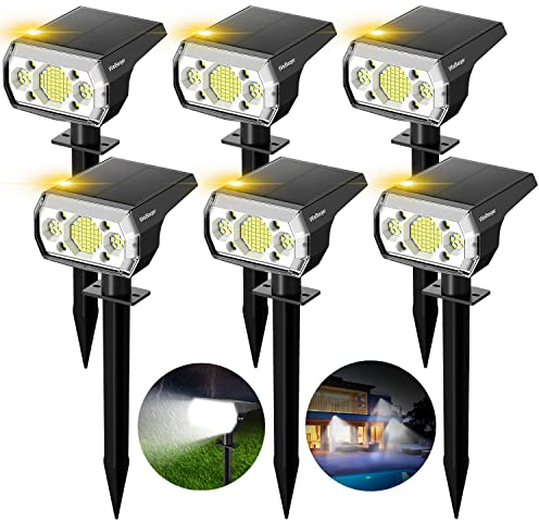 WeBeqer 64 LED Luz Solar Exterior Jardin de Alto Brillo, con Alta Tasa de Conversión Solar,Grado Impermeable IP67 Focos para Césped,Carril,Patio