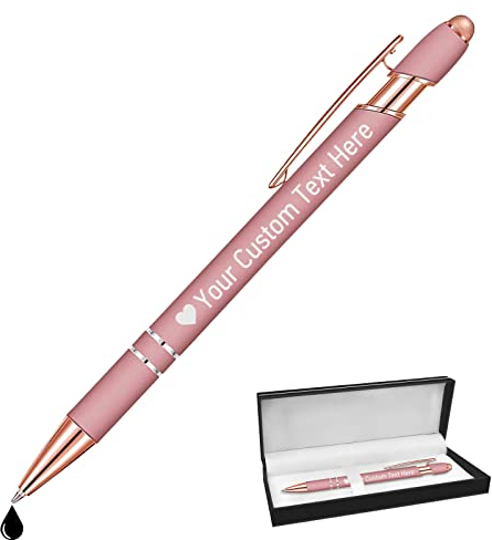 STREADVE Rosegold Kugelschreiber mit Gravur Namen Kugelschreiber Personalisiert Stift Personalisierter Hochwertig Kugelschreiber Geschenk für Hochzeit Geburtstag Geschäftsförderung