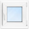 FENSTERVERSAND - Finestra in plastica bianca – Finestra in PVC apribile con maniglia, rotazione e inclinazione, 2 vetri, vetro trasparente – Finestra quadrata DIN destra – Larghezza 50 x 50 cm, 500 x