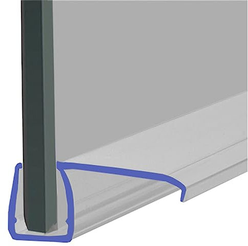 Shower Seal for Screens, Doors or Panels | Fits 6, 7 or 8mm Glass | 25mm Rigid Deflector Fin | 80cm, 90cm, 140cm or 2m Long | SEAL205 (80cm)