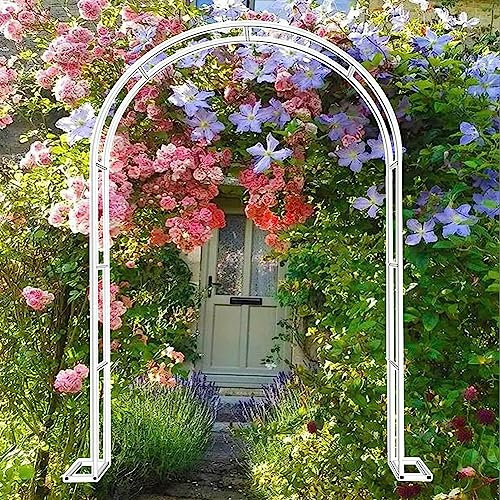 Large Garden Arch, Extra Wide 300/350Cm Garden Arbor Archway, Rose Arch for Roses Climbing Plants Support Black Green White,White,W1.8M*H2.2M