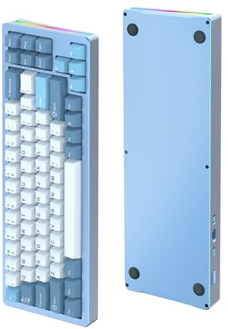 ATTACK SHARK M71 CNC Aluminio Teclado mecánico personalizado para juegos,BT5.0/2.4G Inalámbrico/Con cable,4600mAh recargable,68% Hotswap Gasket Mount,14 Chroma RGB Lighting para MAC&WIN-Song of Summer