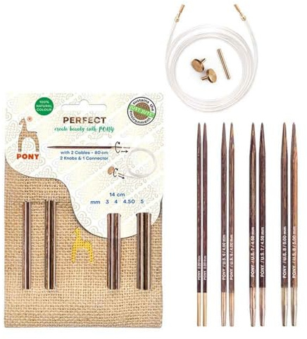 Pony Perfect Wechselbare Stricknadelspitzen Set Just Jute 14 cm - 1 Stück