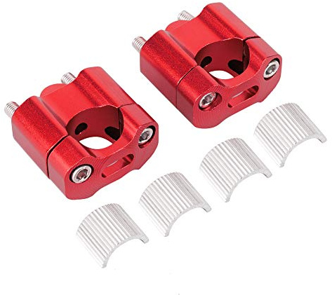 1 Paio di Riser per Manubrio, 22mm / 28mm Morsetti per Montaggio su Manubrio Per Moto Universale in Lega di Alluminio CNC(Rosso)