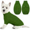 Lelepet Winter Hundepullover, Gestrickter Warmer Hundepulli mit Rollkragen, Weihnachtspullover für kaltes Wetter, Weiche Hundestrickwaren für Hunde, Hundemantel Sweater Haustier Bekleidung, Grün S