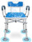 Shower Chair with Arms, Unique Heavy Duty Crossbar Supports Bath Chair with Back Bariatric Bath Stool Safety Handicap Shower Chair for Disabled Elderly Seniors Height Adjustable