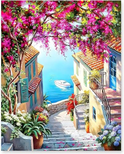 Kaieteur Kits de peinture par numéros pour adultes, kit de peinture à l'huile sur toile pour enfants ou débutants avec pinceaux acryliques pigments dessin peinture 40,6 x 50,8 cm sans cadre