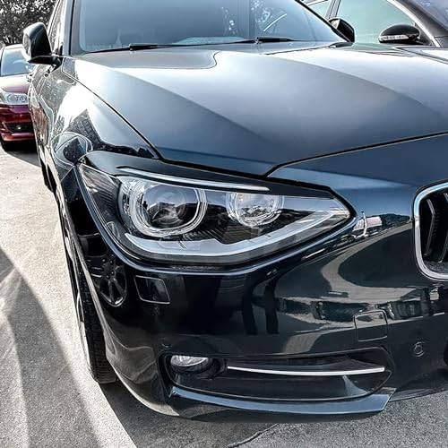 TAKENE Scheinwerfer Augenbraue für BMW 1 Series 1er F20 F21 118i 120d 120i 2011-2015, Augenbrauen-Abdeckungs Scheinwerferblenden Schutz und Dekoration Ersatz,- Black
