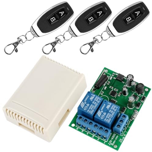 433MHZ FR telecomando senza fili, 2 canali: AC 220 V, 230 V, 240 V, ricevitore relè senza fili, con 3 trasmettitori, modulo relè RF per porta del garage