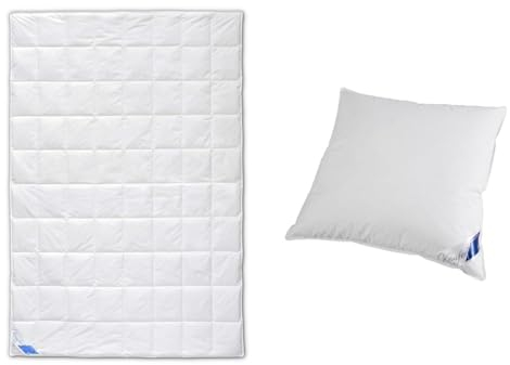 Böhmerwald Komfort Dauneneinziehdecke & Komfort Kopfkissen, 85% Federn / 15% Daunen, Füllgewicht: 1.150 g, Stützkomfort: fest, 1 Stück (1er Pack),Weiß