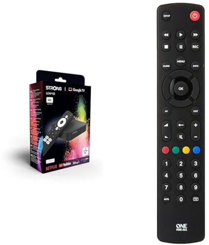 STRONG LEAP-S3 | Google TV-Box mit Android 11 | 4K UHD-Auflösung & One for All Contour,Universal Fernbedienung TV - Steuerung von/Smart TV