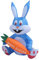 Zerodis Outdoor 1,2 M Aufblasbare Osterhasen-Cartoon-Dekoration, Innovatives Aufblasbares Osterkaninchen, Langlebiges Material für die Osterferien (EU-Stecker 220 V)