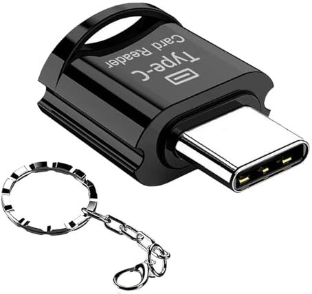Typ C Micro SD/TF Kartenleser, USB C auf Micro SD SDHC SDXC Speicherkartenleser, Typ C Kartenleser Adapter, kompatibel für iPhone 15, Windows Lixus, Samsung Galaxy, Mac, MacBook, mit Schlüsselanhänger