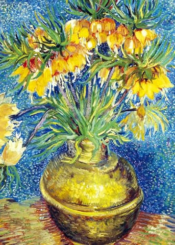 1000 Pieces Puzzle For Adults Fritillaries In A Copper Vase By Van Gogh Wooden Jigsaw Puzzles Puzzles For Adults Oil Painting Puzzle Wooden Jigsaw Puzzles For Adults