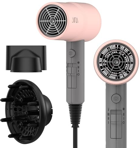 AINA Hair Dryer with Diffuser, Blow Dryer for Women | Advanced Ionic Technology, Ceramic Coating | Cold Shot Features Turbo Heat for Fast Drying and Shine 230v~ (Misty Blush)