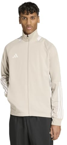 adidas Men's Sereno Cut 3-Stripes Slim Track Jacket, Wonder Alumina/White, Large