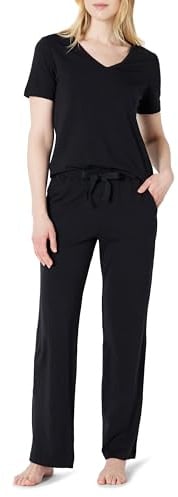 Amazon Essentials Set Pigiama con T-shirt a Maniche Corte e Pantaloni in Morbido Misto Cotone e Modal Donna