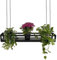 yelloo - Mensola Sospesa a Soffitto con Catene, Ideale come Portafiori, Piante da Interno ed Esterno al coperto, Design Classico ed Elegante per Casa, Balcone (FLOWERS Nero/Nero, 115 cm)