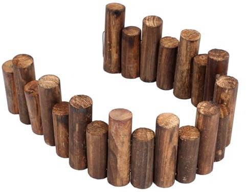 OFFSCH Clôture en Bois anticorrosion Clôture extérieure Bordure de Jardin en Bois Bordure de barrière de Jardin clôture en Bambou clôture de Bordure de lit de Brown